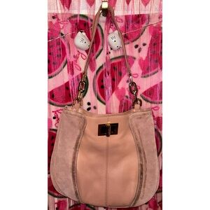 🩷 B. Makowsky Leather Purse With Leopard Print Interior